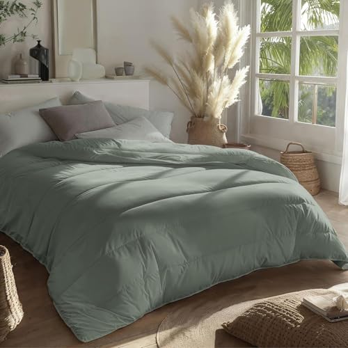 Zelesta Royalbed Ganzjahresdecke 2-in-1 mit integriertem Bezug - maschinenwaschbar - hypoallergen & leicht 300 g/m² Füllung - Zweiseitiges Design - Kein separater Bettbezug erforderlich