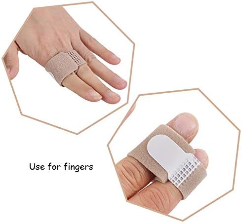 Broken Toe Wraps, 8 Pcs/Pack, Fabric Toe Splint Toe Cushioned Bandages Finger Protectors Straightener Hammer Toe Separators(Toe Wraps, Beige)