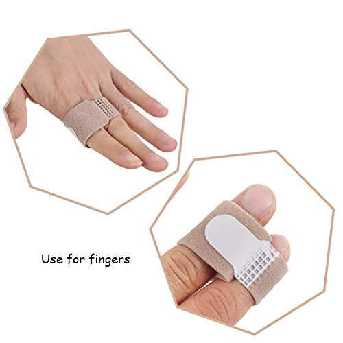 Broken Toe Wraps, 8 Pcs/Pack, Fabric Toe Splint Toe Cushioned Bandages Finger Protectors Straightener Hammer Toe Separators(Toe Wraps, Beige)