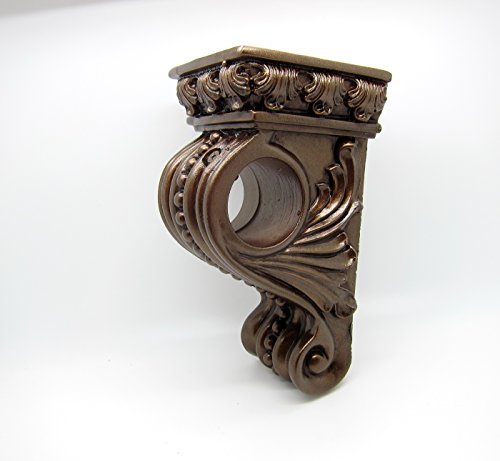 Airdodo European Classic Antique Design Single Rod Curtain Bracket 6.25 X 3" X 3.5" (one piece)