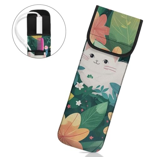 Funda para rizador y plancha de pelo Lovely Cat para mujeres y niñas, estuche de viaje impermeable acolchado para organización y almacenamiento diario y al aire libre miniatura 2