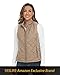 YESLIFE 2024 Khaki Women's Outwear Quilted Vest With One Inside Pocket, Stand Collar Lightweight Padded Gilet for Women L