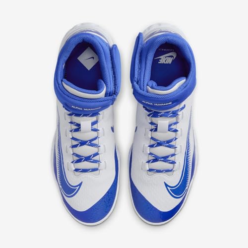 Nike Nike Alpha Huarache Elite 4 Mid Men's Baseball Cleats (FD2744-104, White/Hyper Royal) Size 7
