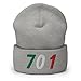 RIVEMUG 701 JGL Embroidered Beanie Chapo Guzman Hat 701 Chapito Cuffed Beanie Heather Grey