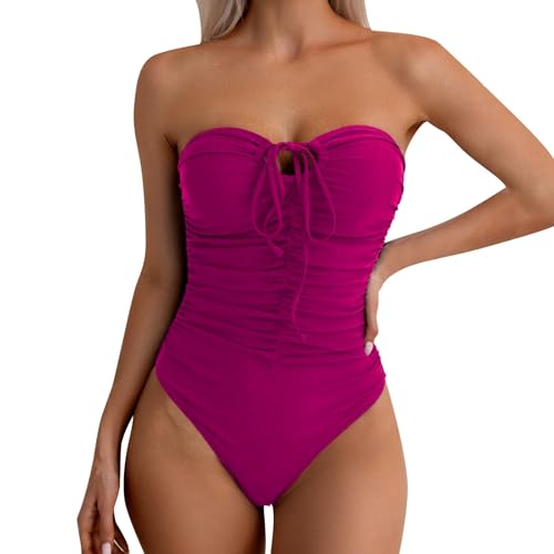 Shfebrinox Bañador Reductor Barriga Talla Grande Espalda Baja Bañador Natacion Piscina Traje De Baño Sexy Espalda Expuesta Halter Cuello En U Team Bride Correas Espaguetis Escote Profundo