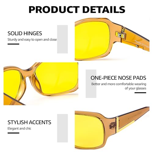 SIPHEW Women's Night Driving Glasses Polarized Anti Glare Night Vision Yellow Glasses Wrap Around for Nighttime/Foggy3