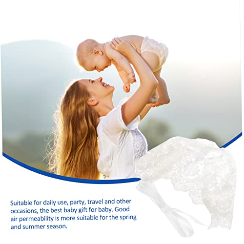 Sombrero de flores bordadas con encaje blanco infantil y estructura transpirable 3
