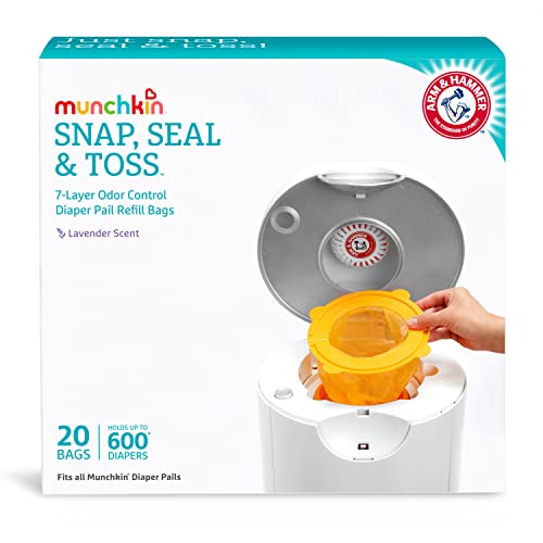 Image of Munchkin Refill Set for STEP and PAIL Diaper Pails - Includes 20 Snap, Seal & Toss Refill Bags and 2 Refill Rings
