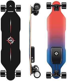 Possway V4 Electric Skateboard with Remote, Top Speed 15 MPH with 10 Miles Range & 220 LBS Max Load, Best Boosted Board for Beginners with Two 350W Hub Motors, Weights only 13 LBS - Black