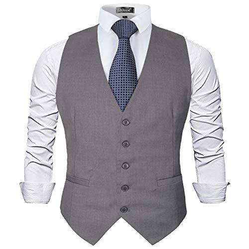 Image of Alizeal Mens Classic Solid Suit Vest Regular Fit Tuxedo Waistcoat | Classic for Wedding Business Daily Wear Wedding