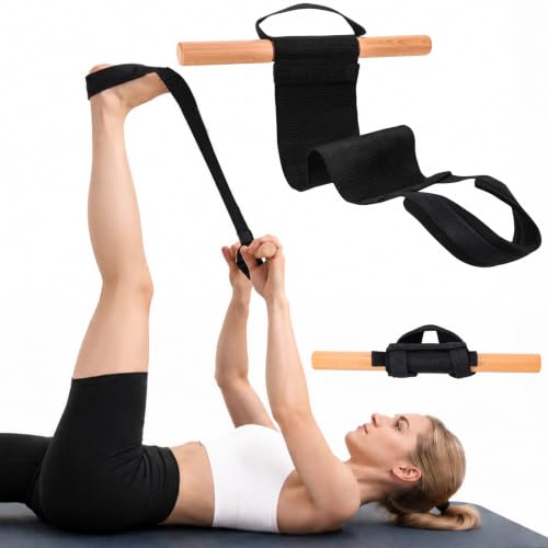 Full Body Exercise and Strengthening Device Stretching Device for Relieving Back Pain Plantar Fasciitis and Hamstring Tightness (Black Large 59-62)