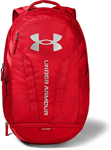 Under Armour unisex-adult Hustle 5.0 Backpack , Red (600)/Silver , One Size Fits All