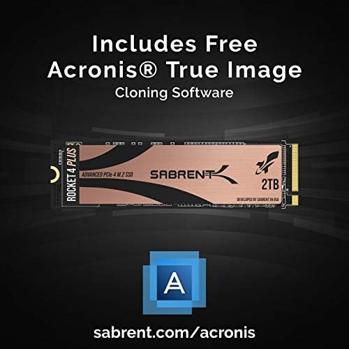 Sabrent 2TB Rocket 4 PLUS NVMe 4.0 Gen4 PCIe M.2 Internal SSD Extreme Performance Solid State Drive R/W 7100/6600MB/s (SB-RKT4P-2TB)