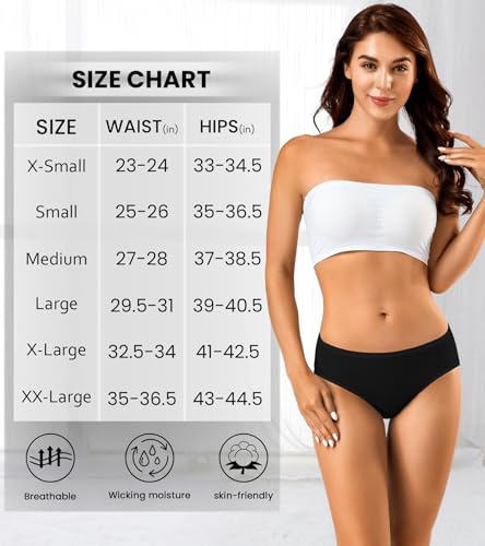Image of Eiggam Women's Cotton Bikini Panties,High-Cut Full Coverage Stretch Cool Underwear for Women