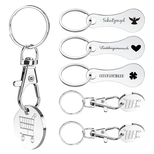 Niaciswe Extracteur de Caddie 6 Pièces Clé pour Caddie Universel Jeton pour Caddie de Courses Caddie Universel Puce pour Caddie Jeton pour Caddie Porte-clés pour Chariot de Courses Jeton de Caddie