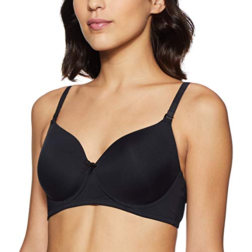 Zivame Women's T-Shirt Padded Non Wired Bra (ZI1131-Anthracite_Black_34b)