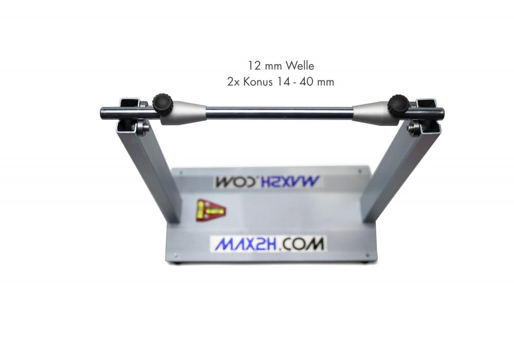 MAX2H® Reifenmontiergerät MG-2 Set mit Wuchtbock Plus für BMW Einarmschwingen mit 5-Loch-Felge (Klebegewichte grau)