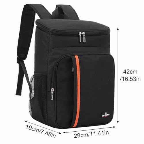 Miniatura 2 de Mochila Térmica De 23 L, Con Aislamiento, Bolsa Térmica Para Exteriores, Resistente Al Agua, Bolsa Térmica Multifunción Para Camping, Senderismo, Viajes, Color Negro