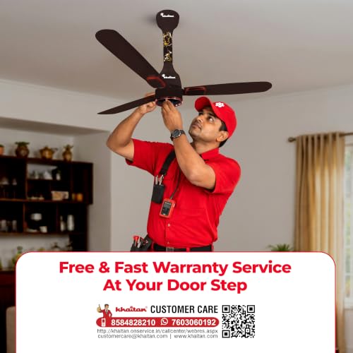Image of Khaitan Ornate Super - 1200mm BLDC Ceiling Fan with Remote | 5 Star Rated | Durable & Long-lasting | Energy Saving | 3-Years Warranty | Pack of 1 | Smoke Brown