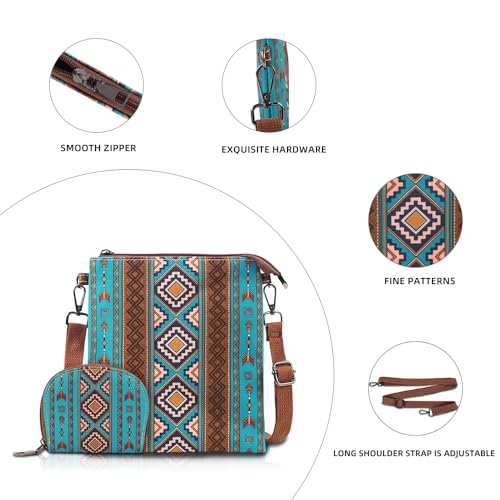 Crossbody Purse for Women Canvas Cross Body Shoulder Bag Boho Shoulder Handbag with Small Card Holder & Detachable Strap2