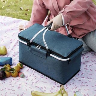 Cesta Piquenique Bolsa Térmica Lanche Camping Picnic Praia - AZUL