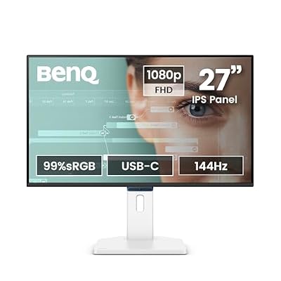 BenQ GW2790TC 27" IPS Computer Montior, 1080P FHD, 144Hz, Height and Tilt Adjustable, Home Office, USB-C, Visual Optimizer, Flicker-Free, Low Blue Light, Ultra Slim Bezel, TUV-Certified, Eye-CareU