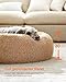 Feandrea Hundebett flauschig, Katzenbett, Donut Kissen, waschbar, Polsterung in der Mitte herausnehmbar, Langer Plüsch, 70 cm Durchmesser, Kamelbraun PGW039K01