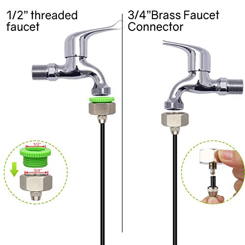 DIY Garden Drip Irrigation Kit, Plant Watering System with 50ft 1/4-inch Blank Distribution Tubing Hose Atomizing Nozzles Drippers - Thumbnail 3