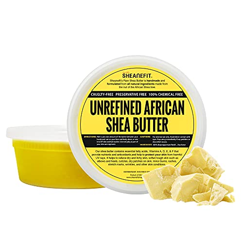 Image of Sheanefit Raw Unrefined African Shea Butter - 8oz, 14oz, 28oz Containers (Yellow - 8 oz)