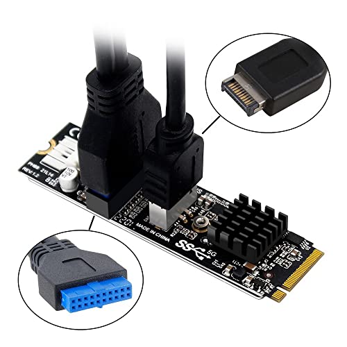 Image of Xiwai 5Gbps Type-E USB 3.1 Front Panel Socket & USB 2.0 to NVME NGFF M-Key Express Card Adapter for Motherboard