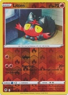 Pokomon - Litten - 030/195 – Reverse Holo - Silver Tempest – Single Card - NM/M