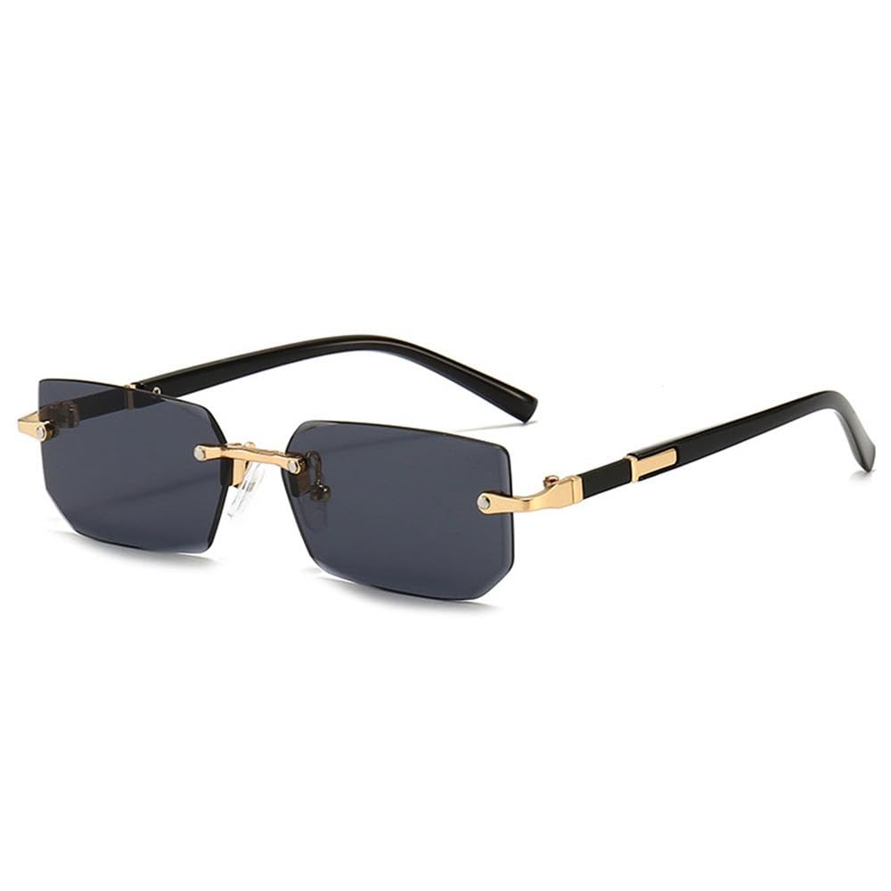 Vintage for Women & Men Retro Frameless Sun Glasses Rimless Rectangle Sunglasses Eyewear Shades
