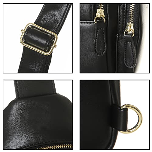 INICAT Sling Bag for Women Small Crossbody Bags Leather Fanny Pack for Travel Essentials(Pink)