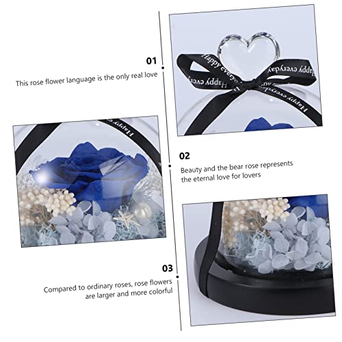 HOMSFOU Esposarosapresentedevidrodecasamentoimortalizadocapadefloreternaazulnamoradaparaaniversáriom