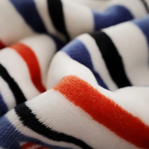 Sochow Sherpa Fleece Throw Blanket, Fuzzy Warm Super Soft Reversible Stripe Geometric Pattern Plush Blanket For Bed, Sofa And Couch, 50 X 60 Inches, Red/Blue #TOP2