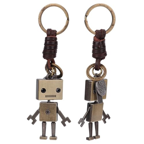 Porte-clés vintage cuir vachette tressé main anniversaire mariage