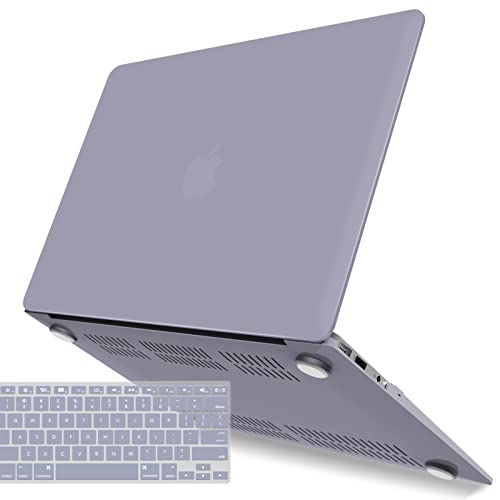 IBENZER Compatible with Old Version MacBook Air 13 Inch Case (2010-2017 Release). Models: A1466 / A1369, Plastic Hard Shell Case with Keyboard Cover for Mac Air 13, Lavender Grey, A13LVGY+1