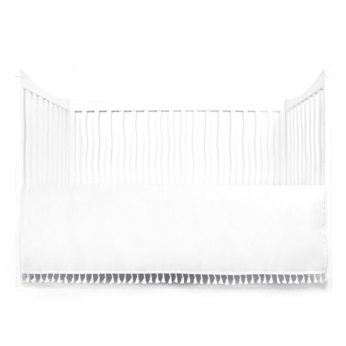 Image of Tadpoles Microfiber Crib Skirt with Tassel, White