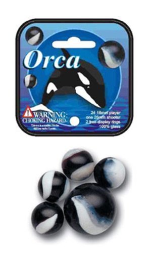 Mega Marbles - ORCA MARBLES NET (1 Shooter Marble, 24 Player Marbles)