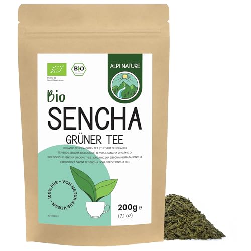 Alpi Nature Sencha Grüner Tee BIO 200g, Sencha Tee lose, bio Grüntee, lose Blätter, Senchatee, natürlich koffeinhaltig