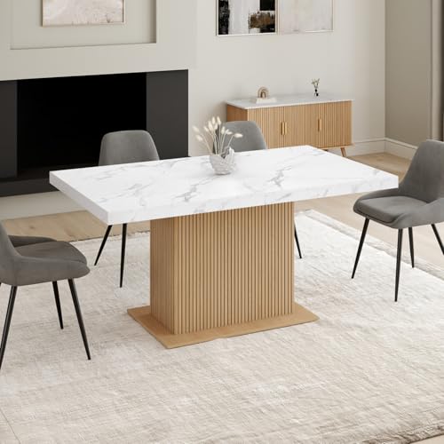 Table à manger extensible 6-10 personnes rectangle Juliette avec rangement intégré - 6