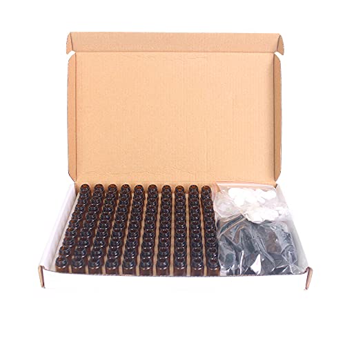 Eastdall Garrafa De Óleo De Vidro,Frascos de vidro âmbar 100pcs 1ml para óleos essenciais Frascos de