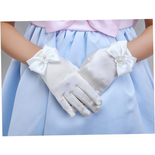 Flower Girl Gloves Short Mesh Lace Gloves Elegant Wedding Party Fashion3