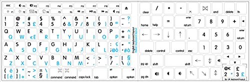 MAC English-Italian Keyboard Labels Layout White Background