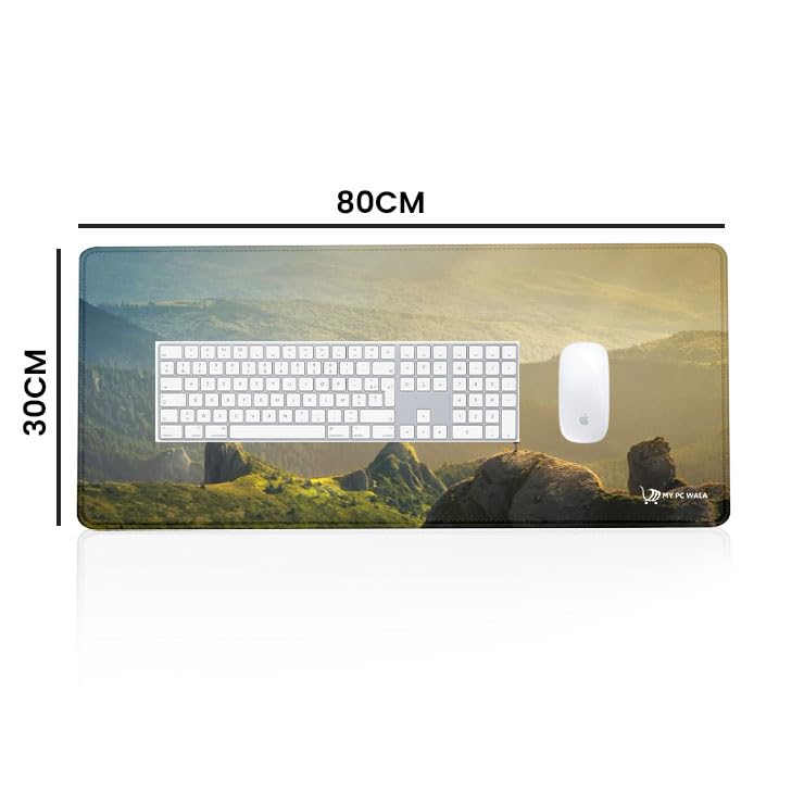 Image of Breathe Mountain Extended Gaming Mouse Pad 80x30cm, Large Desk Mat, Waterproof Surface, Anti Slip Rubber Base, Stitched Edges for PC, Laptop and Office