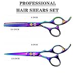 Professional Hair Cutting Shears Set,6 Inch Barber Hair Cutting Scissors Kit,Hairdressing Thinning Shears for Hair Cutting,Sharp Blades Haircut Scissors Kit for Women/Men/Kids (Rainbow) (Rainbow) - Image 2