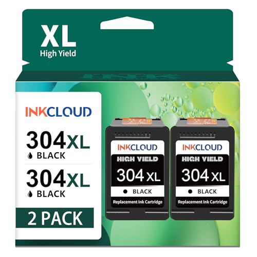 Cartouches d'encre rechange 304XL noir HP DeskJet 3760 Envy 5030 pack de 2 INKCLOUD