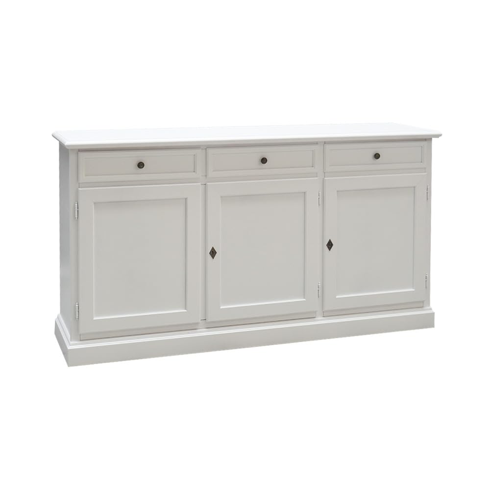 Vicentini arreda CREDENZA MADIA IN LEGNO NOCE ARTE POVERA, CILIEGIO, BIANCO, ANTICATO (bianco)