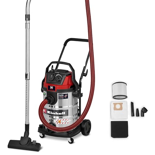 Einhell Aspiratore TE-VC 3080 SACL (1150 W, 220 mbar di potenza, serbatoio da 30 L, classe di protezione dalla polvere L, filtro HEPA, pulizia del filtro, presa automatica, accessori inclusi)