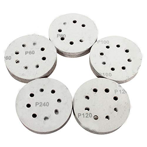 VIDOO 100szt 125mm 8 Otworów Krążki Ścierne Ziarnistość 60-240 Papier Ścierny